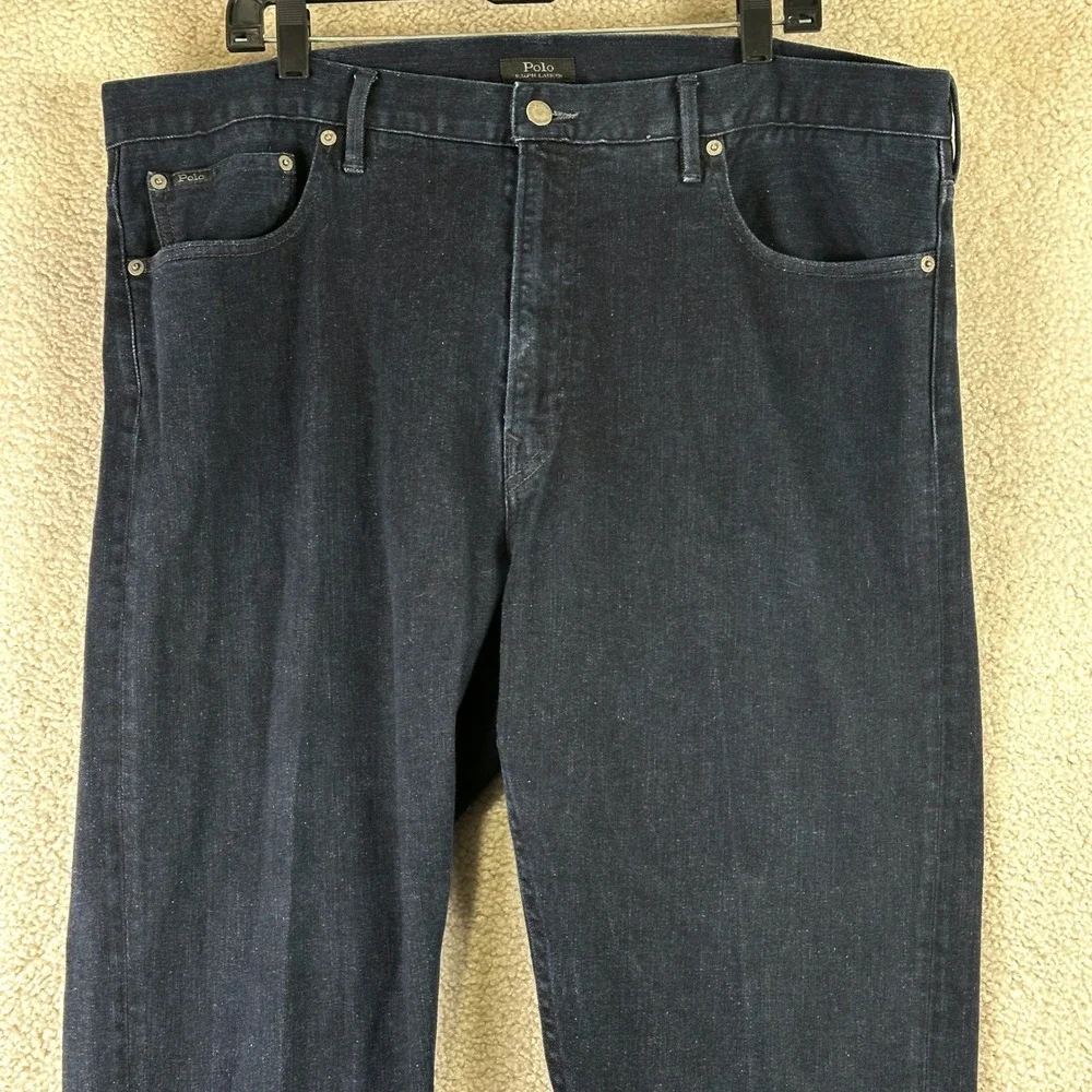 Polo Ralph Lauren Straight Fit Jeans Mens 42x32 Dark Indigo Blue Classic Denim